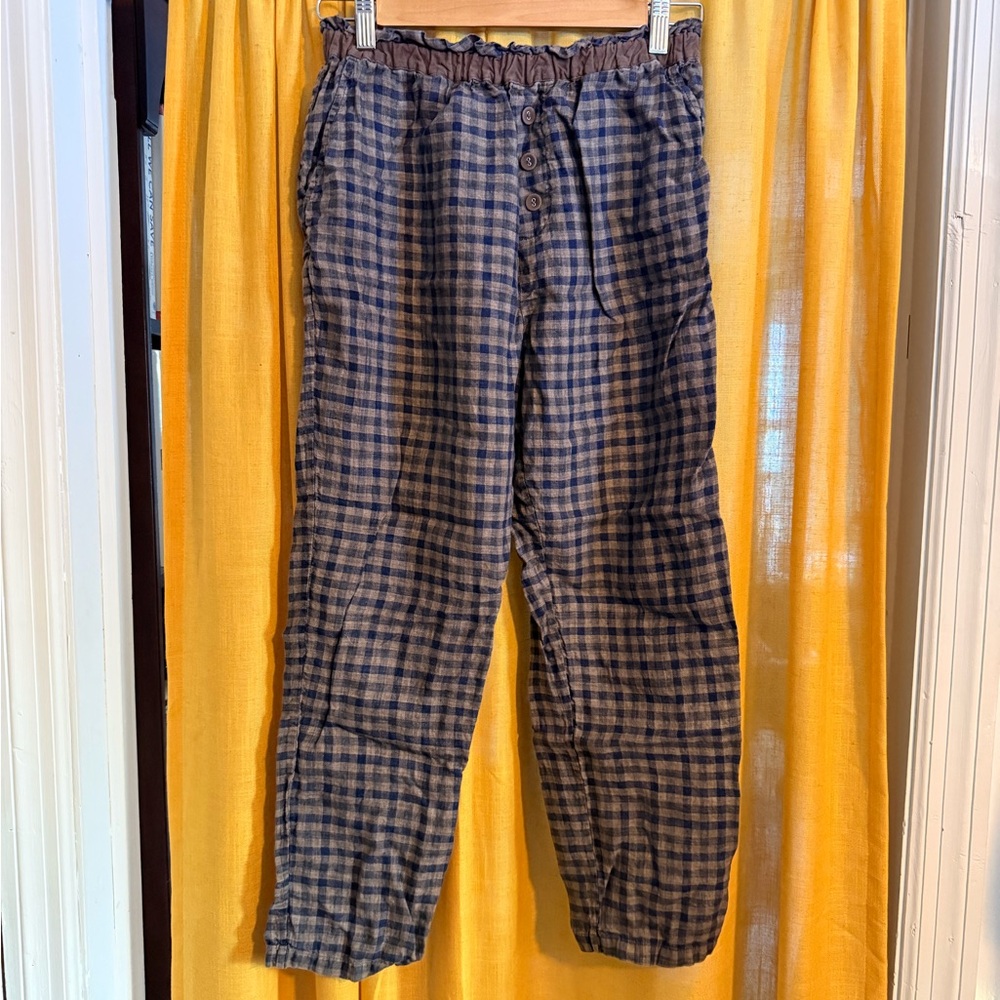 Checkered Linen Pants